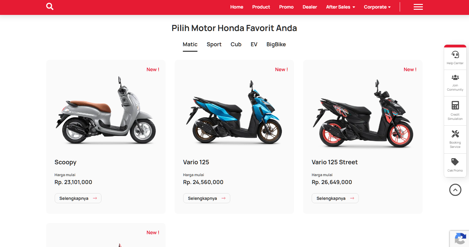 Astra Honda Motor Website